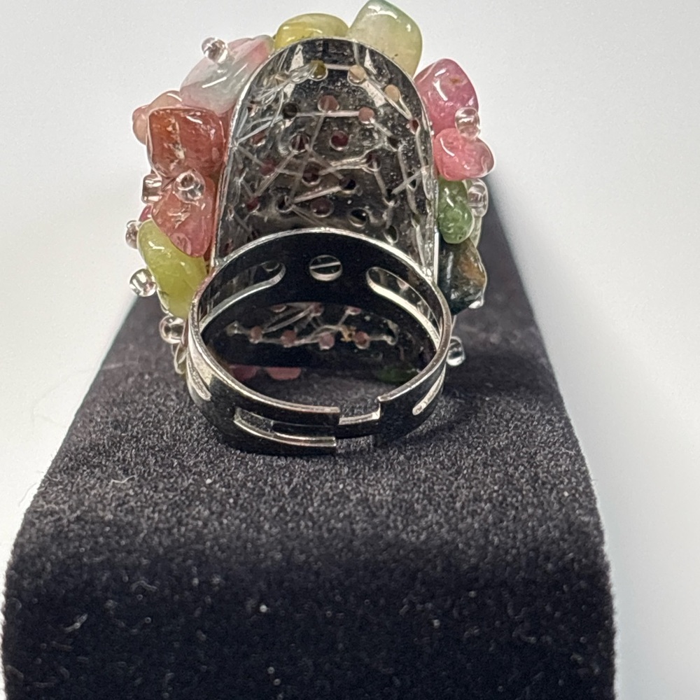Multicolor Gemstone Cluster Ring - image 3